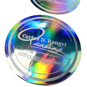 Waterproof Oil Proof UV resistant 3D Holographic Rainbow Die Cut Vinyl Sticker for Custom Logo Packaging Labels