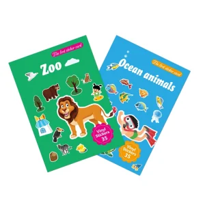 Waterproof PVC Children’s DIY Scene Stickers Ocean Animal Dress up Fun Puzzle Sticker Book Removable Glue HD Color UV