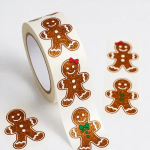 Waterproof PVC Self Adhesive Cartoon Decor Stickers Holiday Christmas Ornament Labels