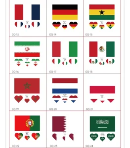 Waterproof Paper National Flag Face Sticker with Water Transfer Printing for Sports Day National Day
