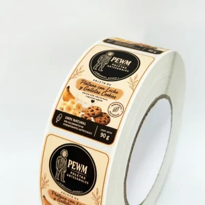 Waterproof Paper Sticker Custom Logo Printing Adhesive Label Sticker in Rolls Vinyl Paper Packaging Labels for Food Package
