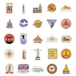Waterproof Planner Stickers PVC Travel Notebook Mobile Phone Water Cup Decorative Stickers