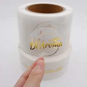 Waterproof Printing Logo Custom Vinyl Label Transparent Gold Foil Stickers