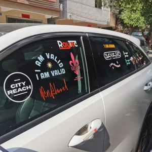 Waterproof Self Adhesive Colorful Vinyl Lettering Decals Die Cut Window Logo Car Stickers