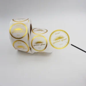 Waterproof Self Adhesive Custom Printing Clear Gold Foil Sticker Transparent Logo Label