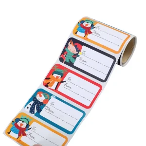 Waterproof Synthetic Paper Decal Digital Offset Printed Custom Multicolor Writable Roll Christmas Sticker