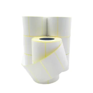 Waterproof Thermal Label Paper Yellow Release Liner 43*25 47*25 40*30 Self Adhesive Labels Supermarket Promotion Stickers Custom