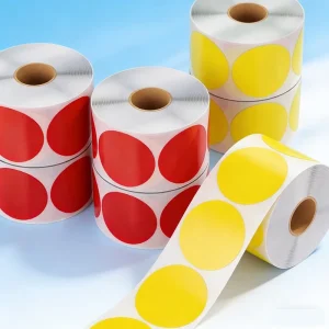 Waterproof Thermal Labels Round Scratch & Oil Proof Stickers for Shipping Barcode & Food Customizable