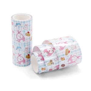 Waterproof Vinyl Glossy Glitter Cartoon Kiss Cut Stickers Logo Custom Adhesive Decorative Sticker Roll