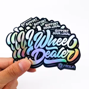 Waterproof Vinyl Holographic Sticker Printing Custom Logo Glitter Laser Rainbow Decoration Label Hologram Die Cut Stickers