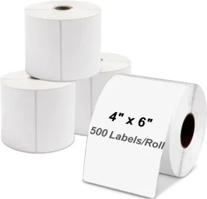 Waterproof White 4×6 and 100×150 Thermal Paper Labels Adhesive Sticker DIY Sizes for Grocery Use Direct Shipping