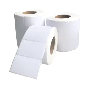 White Glossy Coated Paper Adhesive Sticker Rolls Custom Size Shape Writable Strong Stickiness for Price Tag Inventory Management