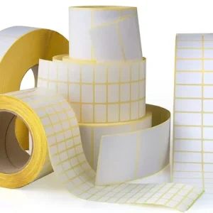 White Vegan Custom Cosmetics Double Sided Waterproof Polyester Sticker Rolls Christmas Stickers Roll Labels