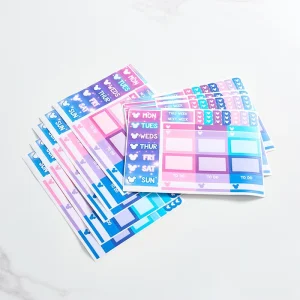 Writable Planner Calendar in Sheet Motivational Kiss Cut Sticker for Scrapbook Organizer Planner Sticker Sheet