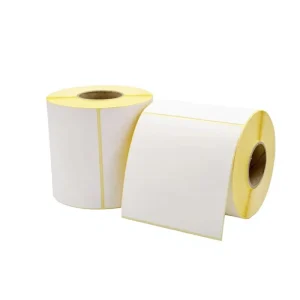 Yellow Background Three-Proof Thermal Adhesive Sticker 100*100 Agriculture Use Square Shape Packaging Label Paper 4*4inch