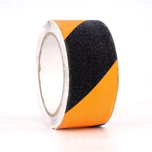 Yellow Black Waterproof Floor Warning Tape Rolls Self Adhesive Waterproof Tape Wear Resistant PVC Frosted Anti Slip Tape