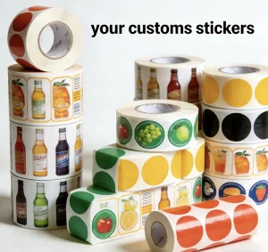 Your Customized Logo Printed Waterproof Oil Proof Strong Stickiness Self Adhesive Coated Paper Sticker Rolls