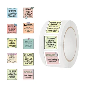 ZY3397S 500Pcs Roll Waterproof Decorative Stickers 1inch 25mm Sticky Note Cup Bags Envelop Packaging Seal 1inch 25mm Label Rolls