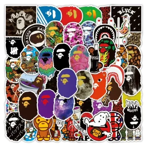 ZY3888X DIY Waterproof PVC Decorative Stickers 50pcs Cartoon Ape Man Graffiti for Cup Guitar Laptop Luggage Home Decoration